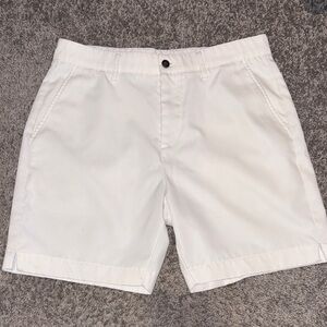 Stylish White Men's Flat Front Shorts